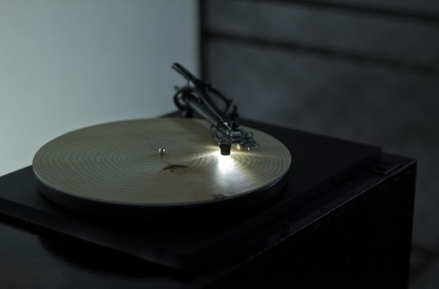 A Record Player that Plays Slices of Wood